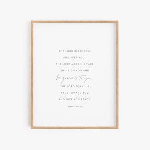The Blessing, Numbers 6:24-26, The Lord Bless You and Keep You, Scripture Wall Art, Christian Gift, Bible Verse Print, Christian Wall Decor