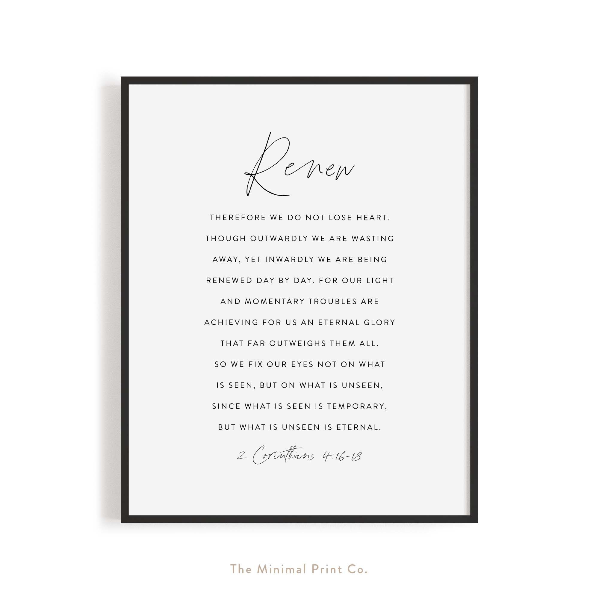 2 Corinthians 4:16-18 Scripture Wall Art Christian Gift - Etsy