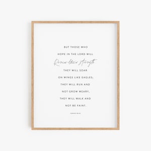 Isaiah 40:31, Hope Bible Verse Print, Scripture Wall Art, Christian Gift, Aesthetic Christian Wall Art, Bible Quote, Strength Bible Verse