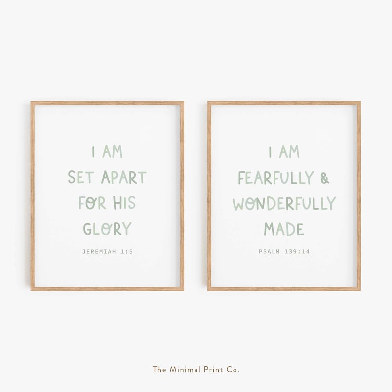 Nursery Bible Verse Boy Nursery Wall Art Boho Christian Etsy