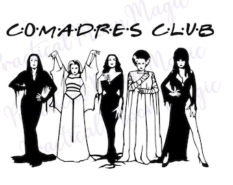 Descarga digital - Club de Comadres - Descarga digital instantánea - Diseños PNG SVG divertidos de brujas - Amigos de Halloween - Archivos de corte para manualidades de camisetas