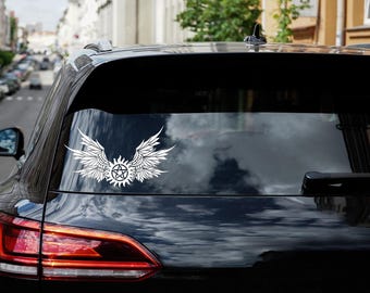 Supernatural Angel Wings Pentacle Vinyl Decal - Car, Laptop, Wall