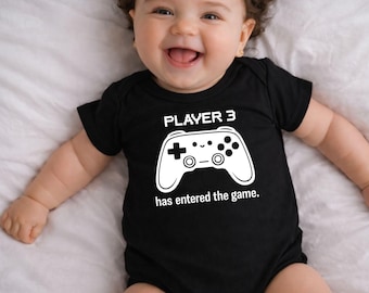 Body de bebé Jugador 3 – Conjunto para anunciar el embarazo con temática gamer, regalo para recién nacido