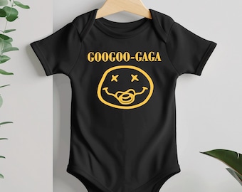 GooGoo Gaga Smiley Baby Bodysuit | Alt Rock 90s Baby Shower Gift