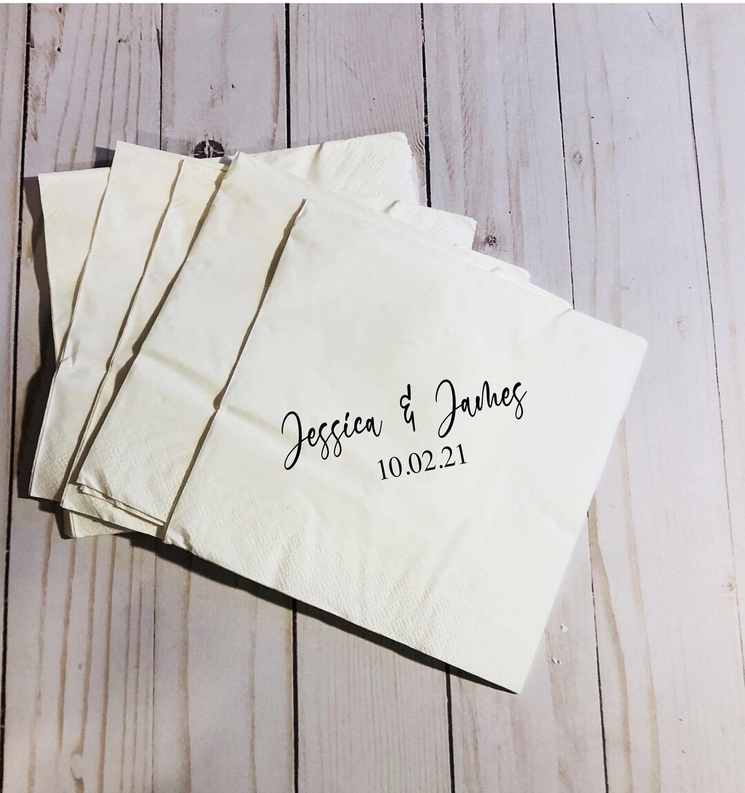 50 Count Personalized Paper Napkins, Personalized Napkins for Your