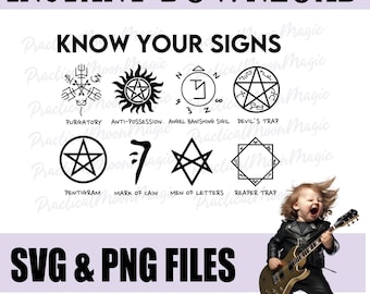 Descarga digital instantánea: conozca sus señales sobrenaturales PNG SVG para creadores de Cricut/Siluetas, tazas, camisetas, etc.