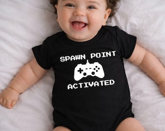 Body para bebé activado por Spawn Point - Conjunto para anunciar el embarazo para gamers, regalo para recién nacidos
