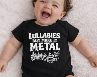 Canciones de cuna pero con estilo metalero - Camiseta para bebés "Primera camiseta metalera"