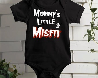 Misfits Fans Baby Gift- Cute Punk Rock Misfit Inspired Baby Onesie- Rocker Baby Bodysuit Gift for Misfits Punk Rock Fans Baby Shower Gift
