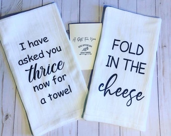 Hilarious Kitchen Towel: Custom Cotton Tea Towel - Funny Sayings
