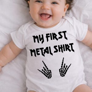 My First Metal Shirt Baby Bodysuit White Bodysuit