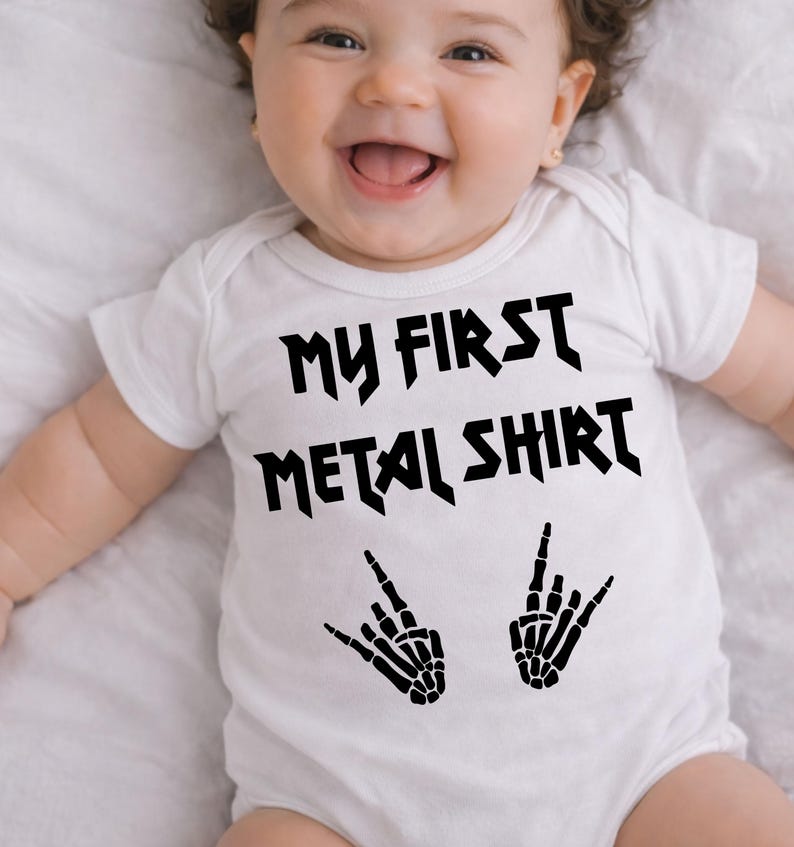 My First Metal Shirt Baby Bodysuit White Bodysuit