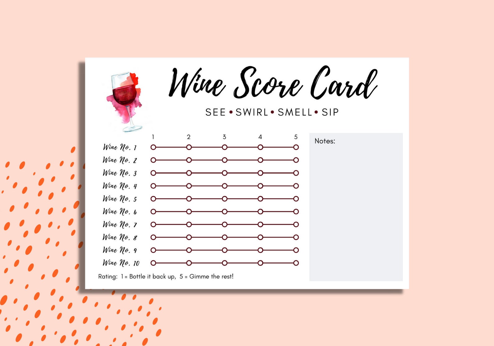 wine-tasting-score-card-10-wines-printable-score-card-etsy