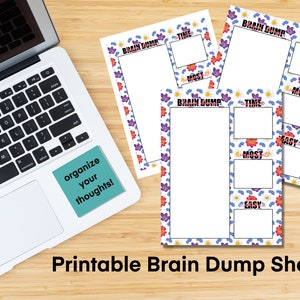 Spring Flowers Brain Dump PDF, Printable, DIGITAL DOWNLOAD, Planning Sheet, Floral