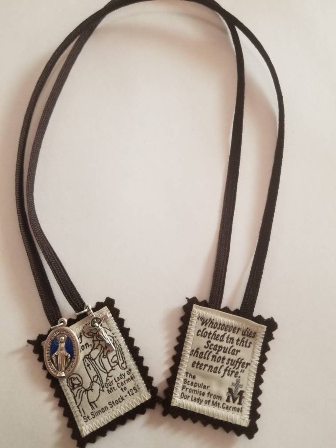 Traditional Catholic Brown scapular 100 wooll Etsy