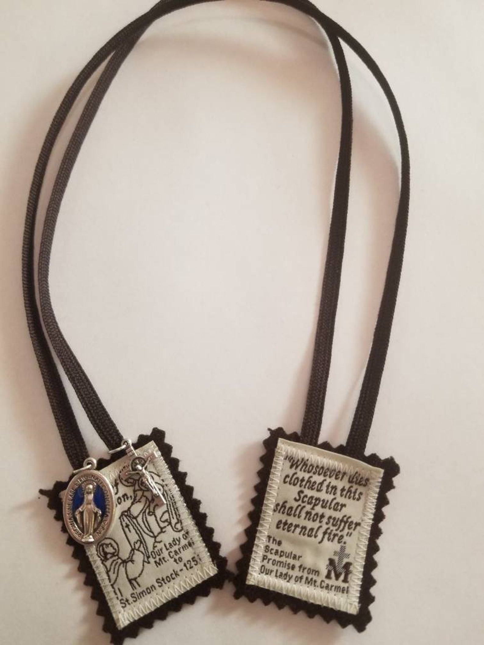 Traditional Catholic Brown scapular 100 wooll Etsy