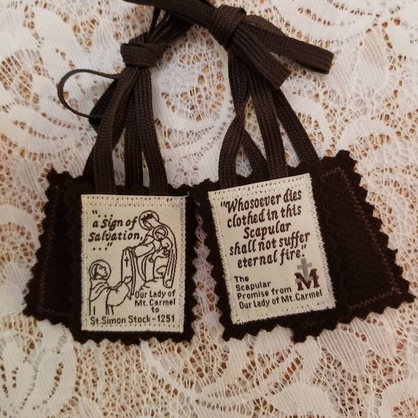 Traditional Catholic Brown scapular 100% wool