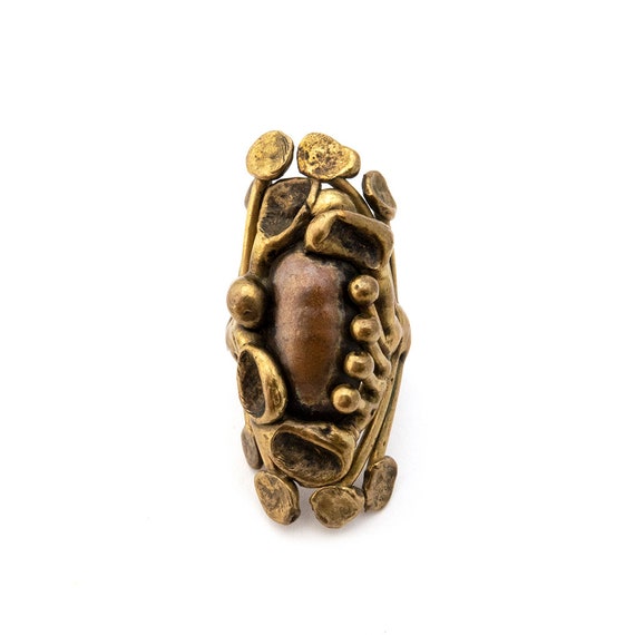 Striking Brutalist Brass Ring