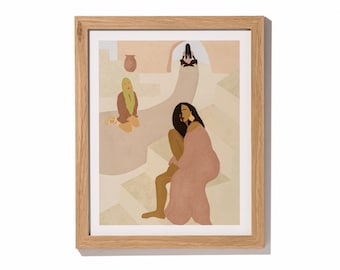 Feminine Art Print: Minimalist Women Illustration
