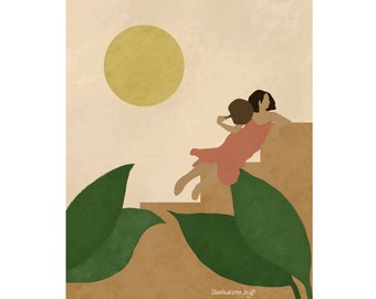 Abstract Female Art Print: Minimalist Illustration (Digital Download)