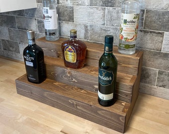 Handmade Tiered Display Shelving - Liquor Bottle Display - Bar Organizer - Alcohol Display - Wine Shelves