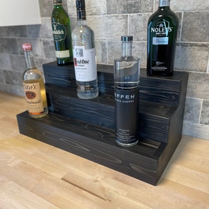 Handmade Tiered Liquor Bottle Display