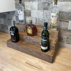 Tiered Display Shelving - Any Size Liquor Bottle Display - Bar Organizer - Alcohol Display - Wine Shelves - Whiskey Display