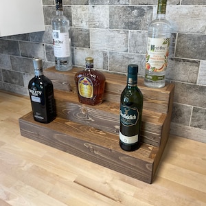 Wood shelf- Liquor Bottle Shelf- Wine Bottle Shelf- Made to order- Rustic  Wood- Single Shelf, Double Shelf & Triple Shelf Options — Rusticcraft  Designs