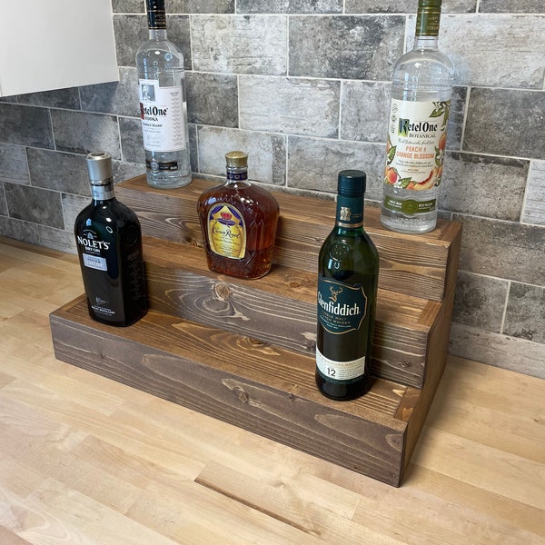 Handmade Tiered Display Shelving - Liquor Bottle Display - Bar Organizer - Alcohol Display - Wine Shelves
