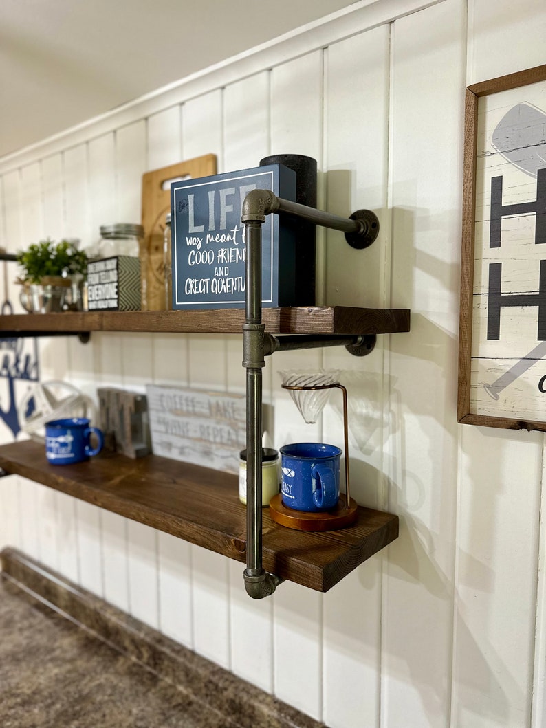 Industrial Wall Mounted Floating Shelving - Thumbnail 4