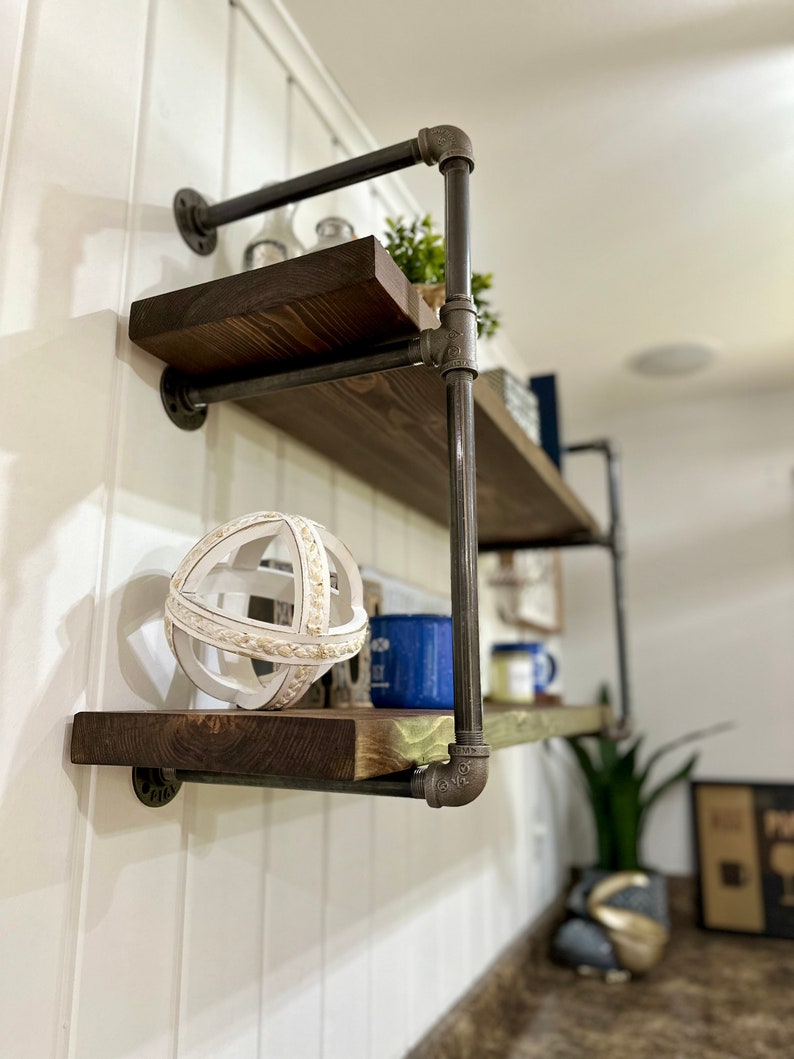 Industrial Wall Mounted Floating Shelving - Thumbnail 3