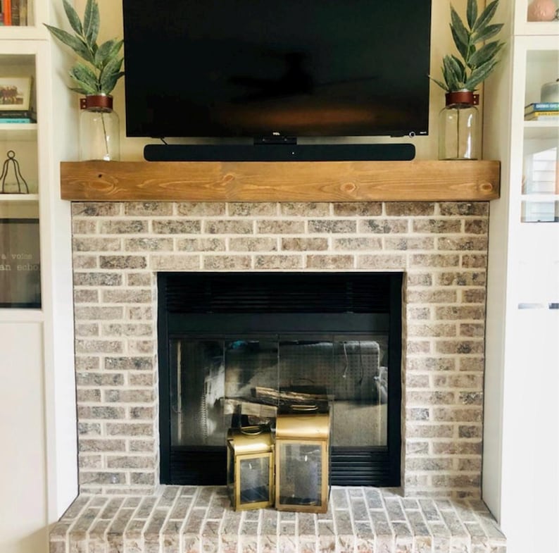 Handmade Fireplace Mantel, Floating Mantel, Custom Pine Fireplace Mantel, TV Shelf, Floating Shelving, Custom Sizes afbeelding 7