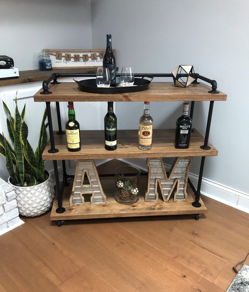 Bar Cart Industrial Beverage Cart Rolling Cart Coffee Cart Etsy