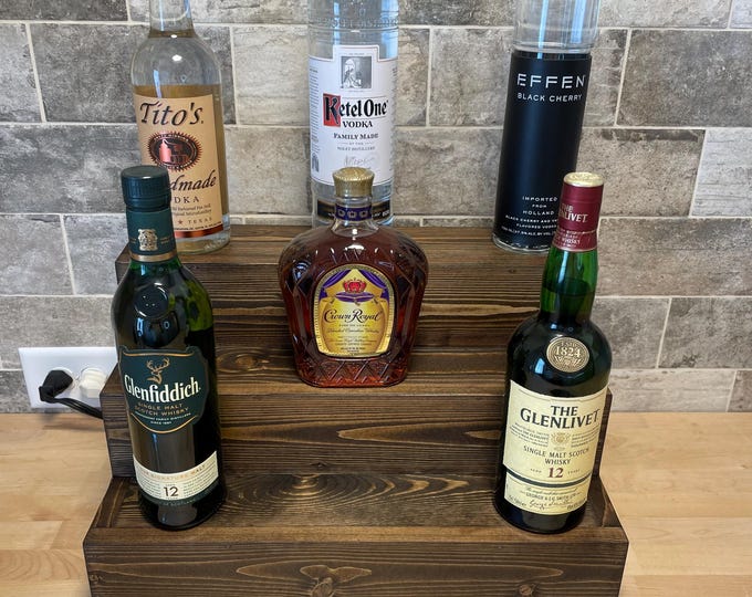 Handmade Tiered Liquor Bottle Shelf - Bar Organization - Bar Display - Cupcake Stand