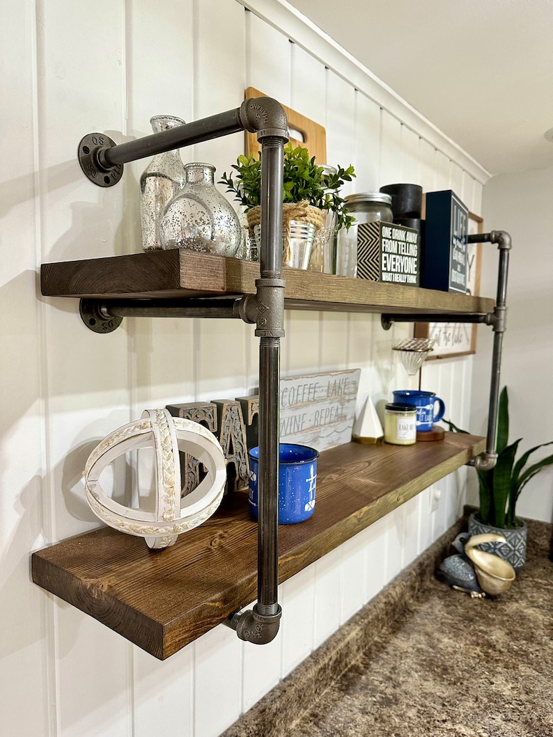 Industrial Wall Mounted Floating Shelving