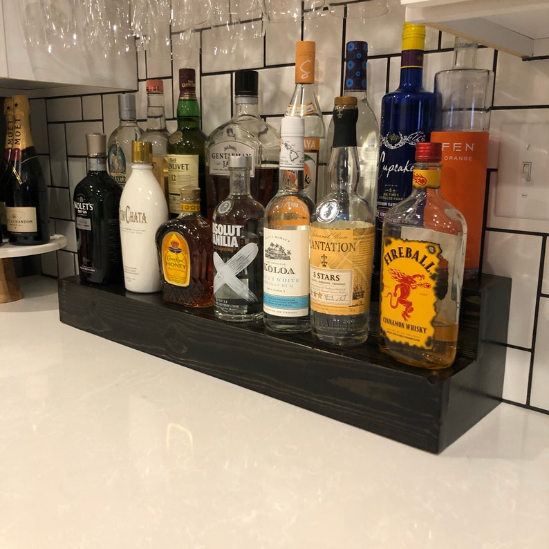 Wood Liquor Shelves Bar Shelves Tiered Bottle Display Etsy
