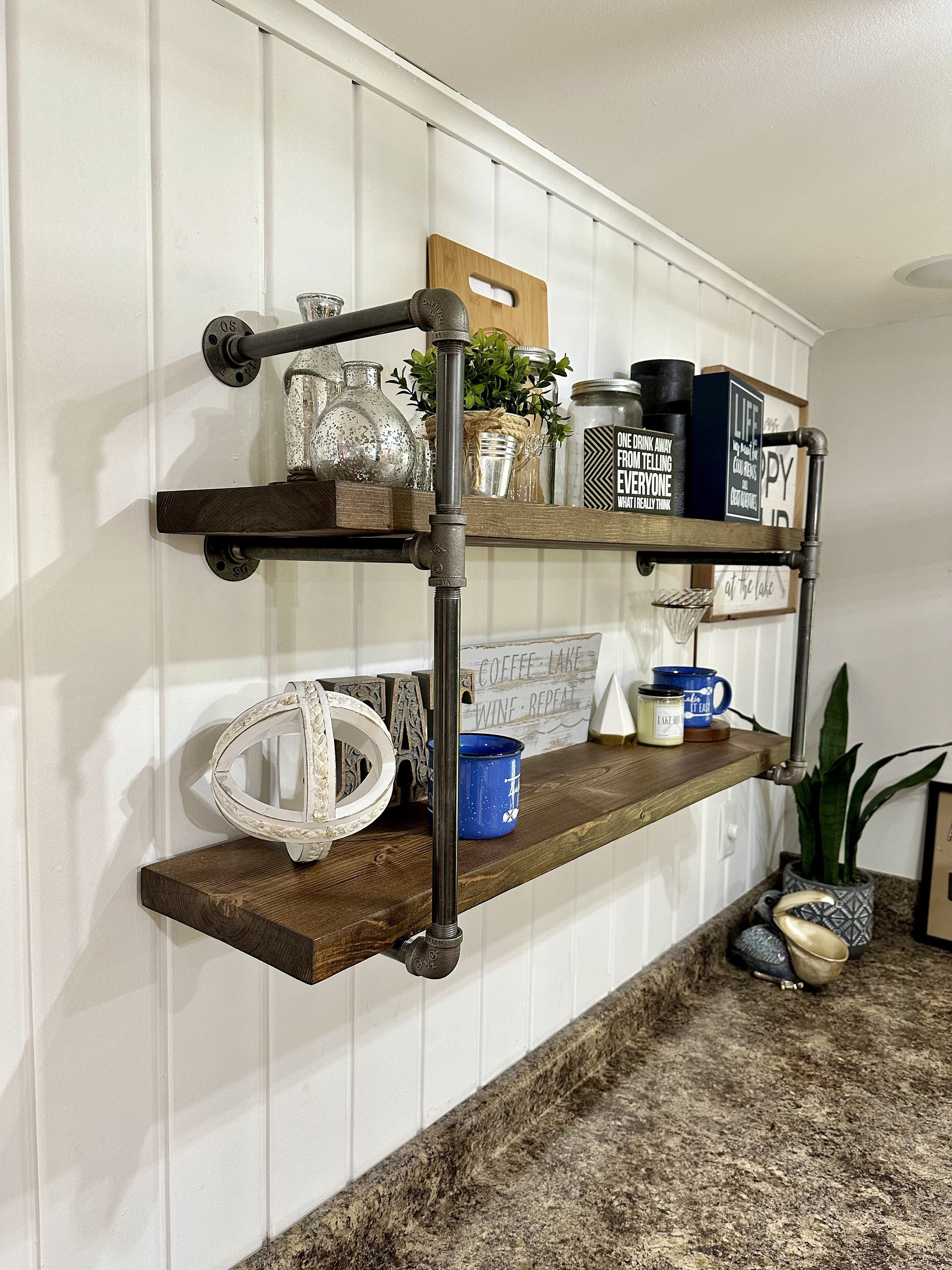 【SALE】vintage iron shelf 1255*1200*300 Amazon.com: Vintage Metal Iron Wall Shelf |Wooden Shelves