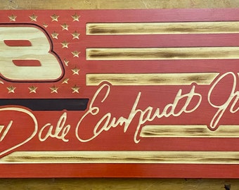 Dale jr Wooden Flag