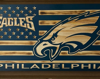 Eagles Themed Wooden Flag