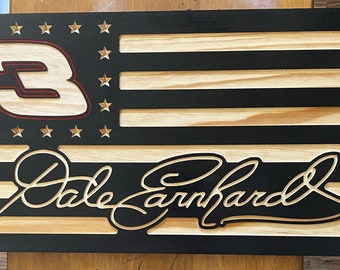 Dale Earnhardt Wooden Flag