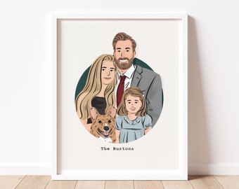 Custom Family Portrait illustration (digital portrait)