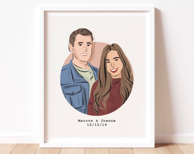Custom Couple Portrait Illustration (digital portrait)