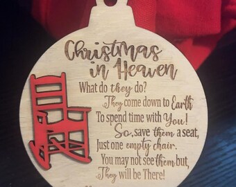 Christmas in heaven ornament |Memorial keepsake |Heaven Christmas ornaments |Personalized tree ornament