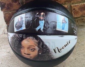 Basketball with pictures, senior night gift, basketball lover gift, personalized gift any occasion