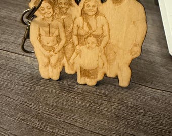 Photo engraved keychain|Wooden keychain|Keychain with picture |Photo keychain|gift