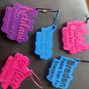 NFC Name Tag|Backpack Name Tag|Emergency Contact Tag| 3D printed|Emergency Contact name tag