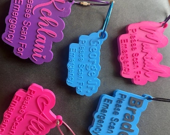 NFC Name Tag|Backpack Name Tag|Emergency Contact Tag| 3D printed|Emergency Contact name tag