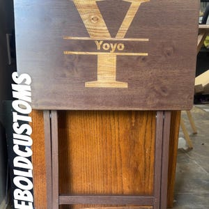 Personalized tv table with name, initials, logo or custom text|folding tv tray| engraved wooden table|serving tray
