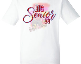 Senior airbrush effect t-shirt, Senior shirt, class of 2023, grad gift, graduation shirt