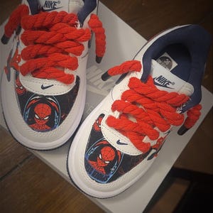 Spider man custom airforce ones, spider man custom shoes for kids